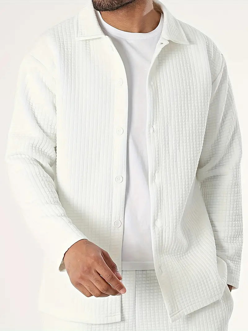 Outfit mit einfarbigem Langarmshirt & Hose Weiss