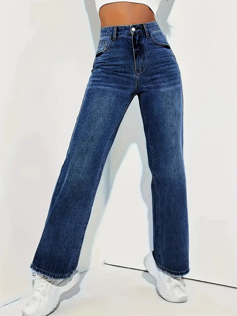 Stilvolle Hellblaue Stretch-Jeans mit Geradem Schnitt