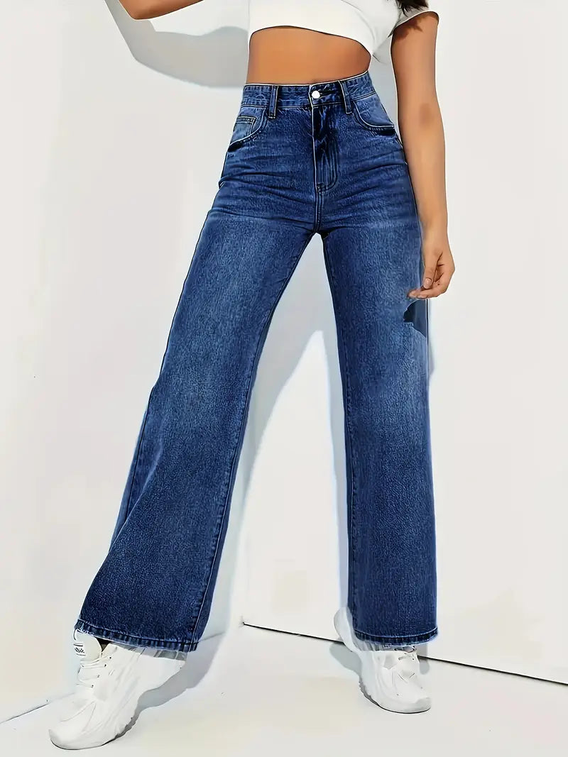 Stilvolle Hellblaue Stretch-Jeans mit Geradem Schnitt