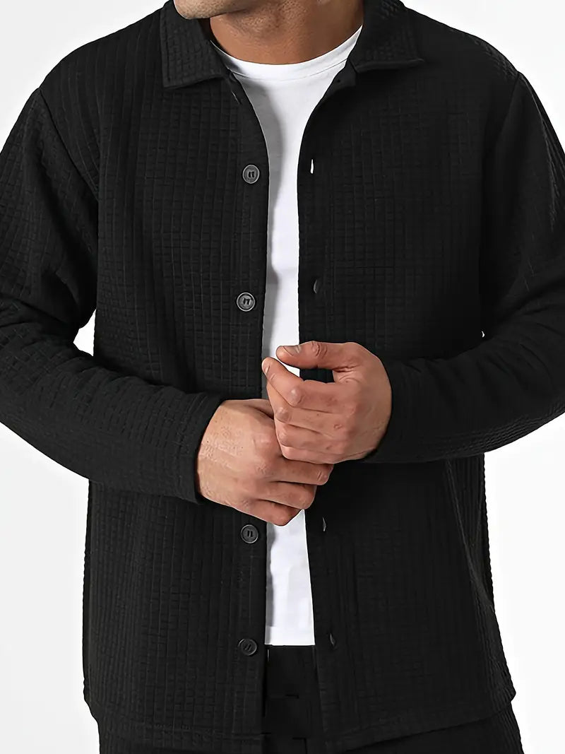 Outfit mit einfarbigem Langarmshirt & Hose Schwarz