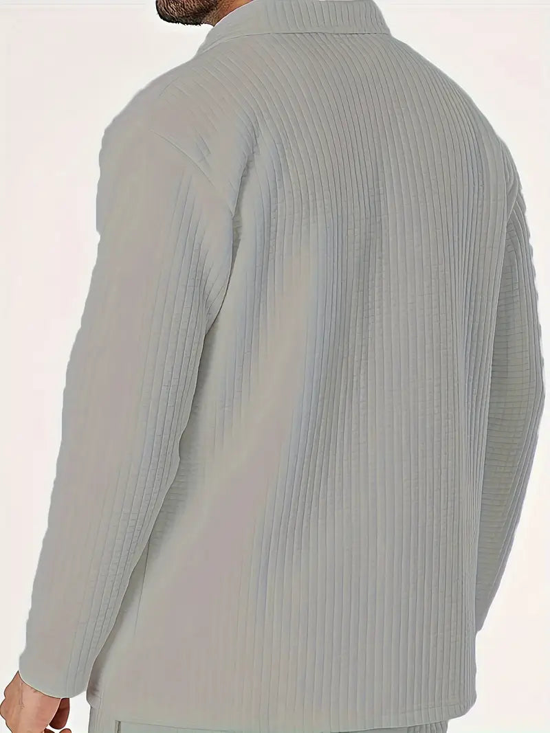 Outfit mit einfarbigem Langarmshirt & Hose Grau