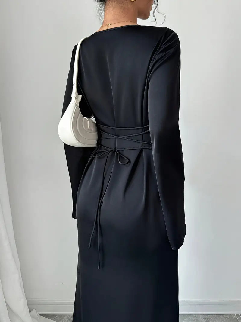 Elegantes Satin-Maxikleid für Damen