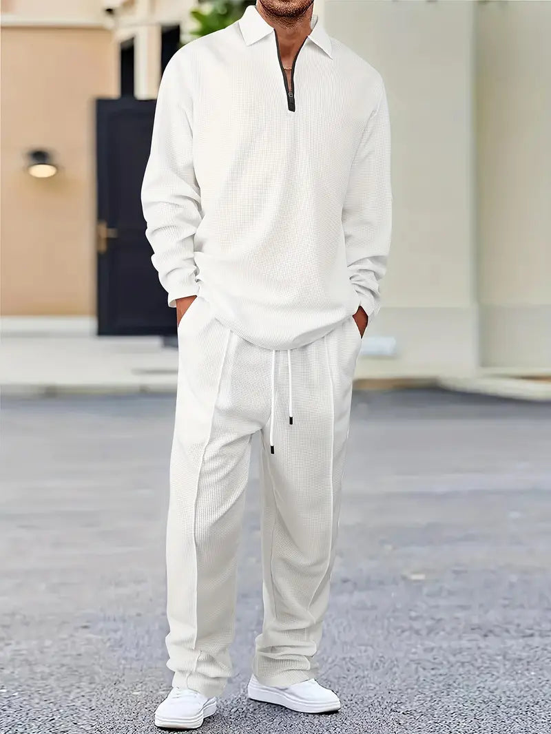 SET DEAL - Pullover-Sweatshirt und Jogginghose mit Kordelzug Weiss