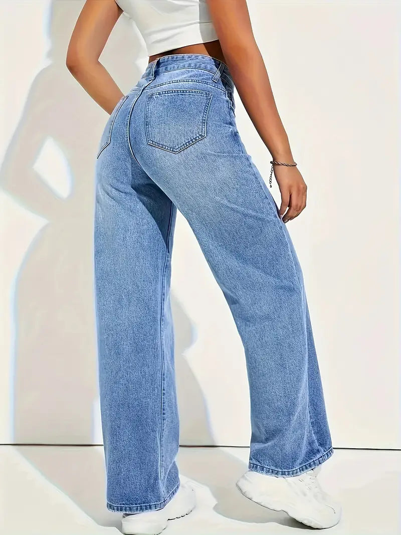 Stilvolle Hellblaue Stretch-Jeans mit Geradem Schnitt