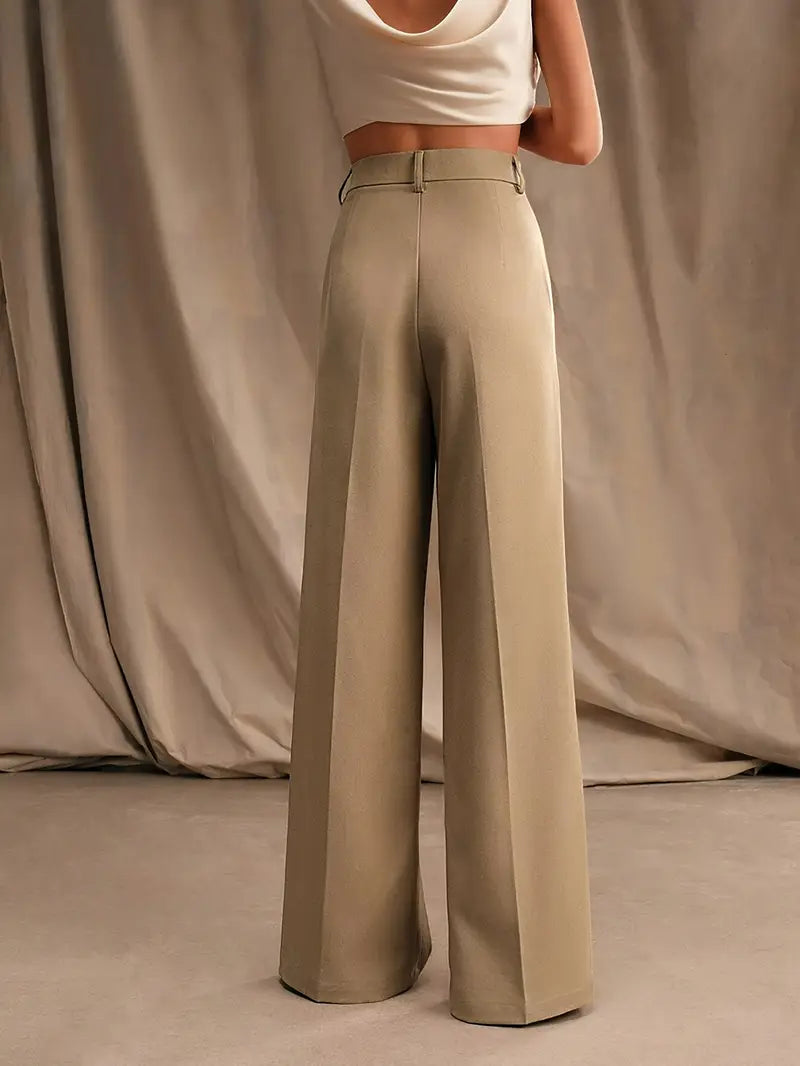 Unifarbene Weite Hose für Damen