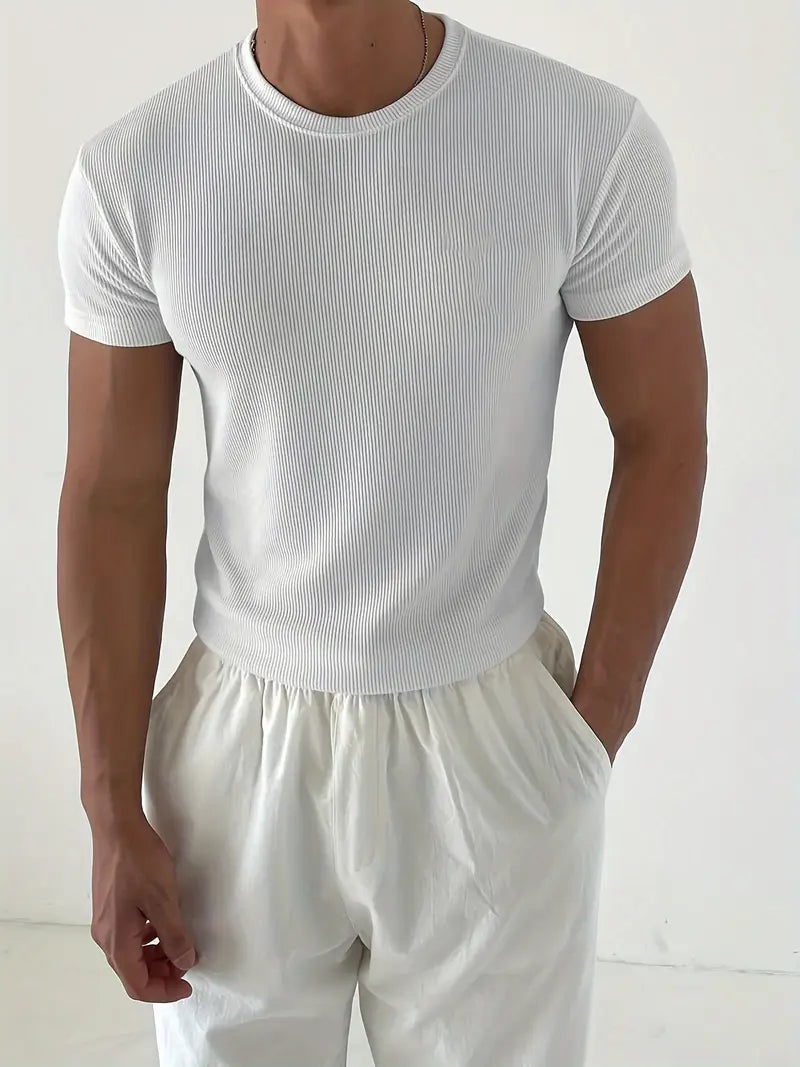 Einfarbiges T-Shirt Weiss