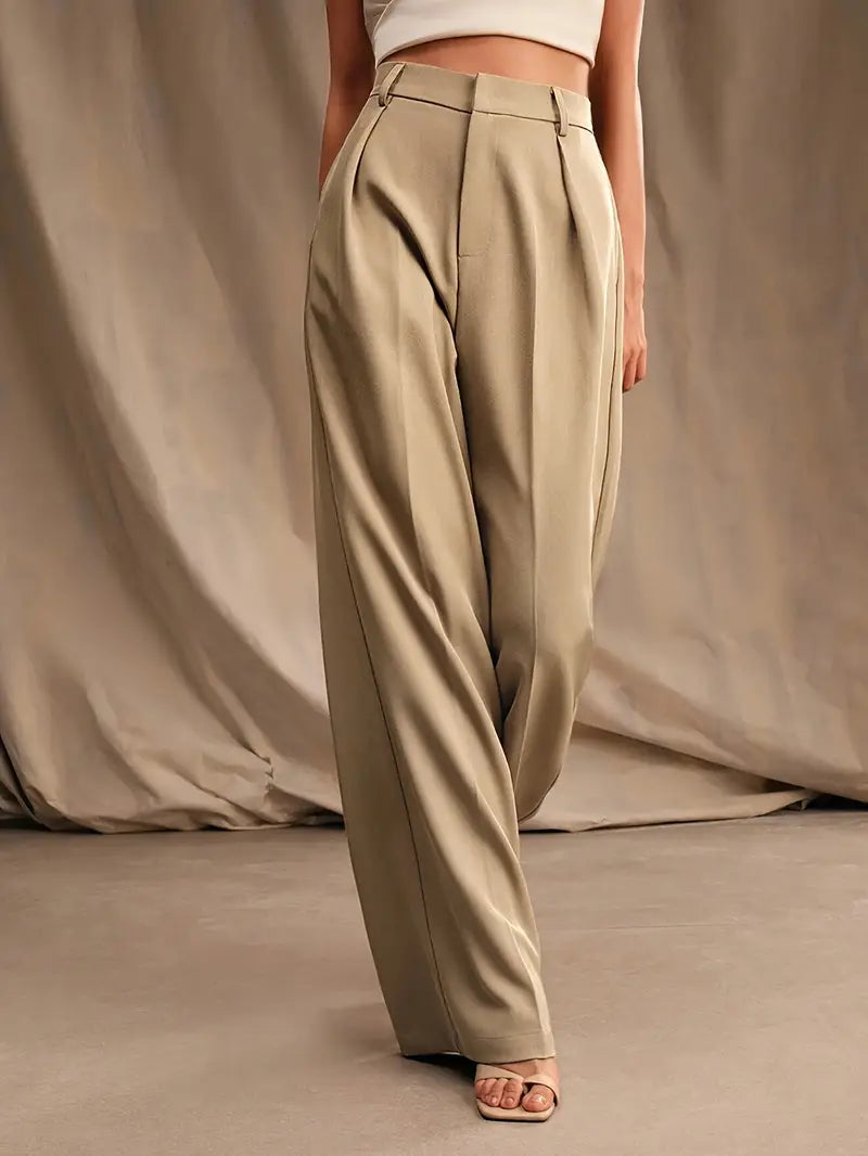 Unifarbene Weite Hose für Damen