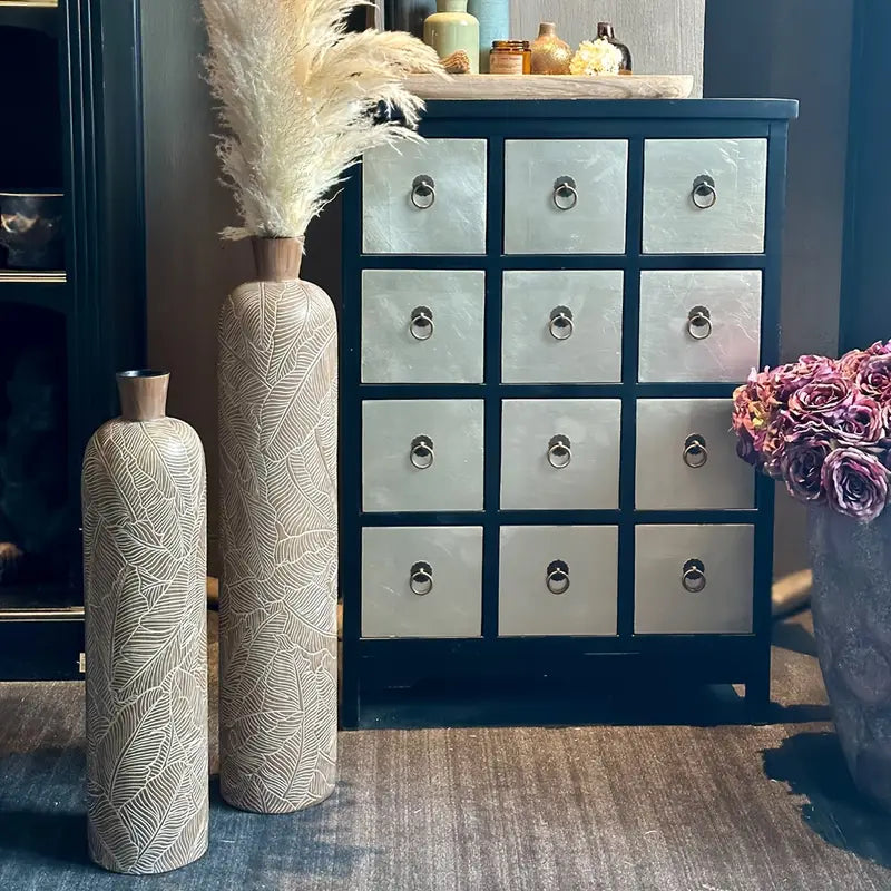 Elegante Große Bohemian Fußvase