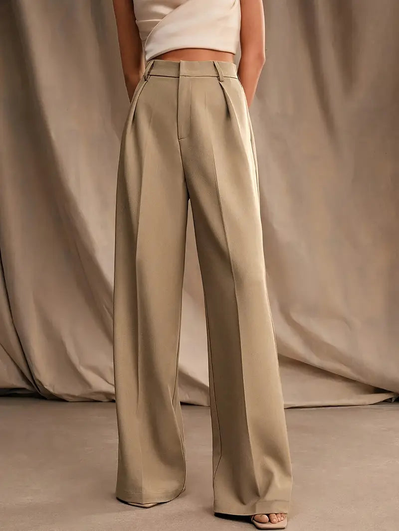 Unifarbene Weite Hose für Damen