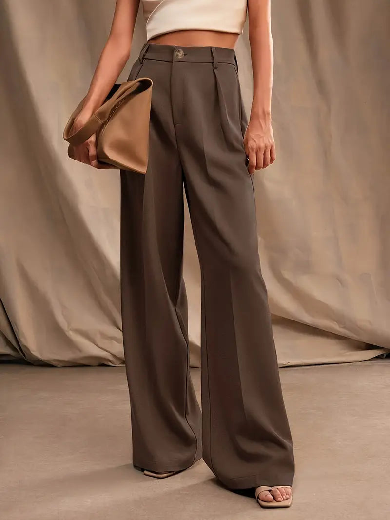 Elegante Unifarbene Weite Hose
