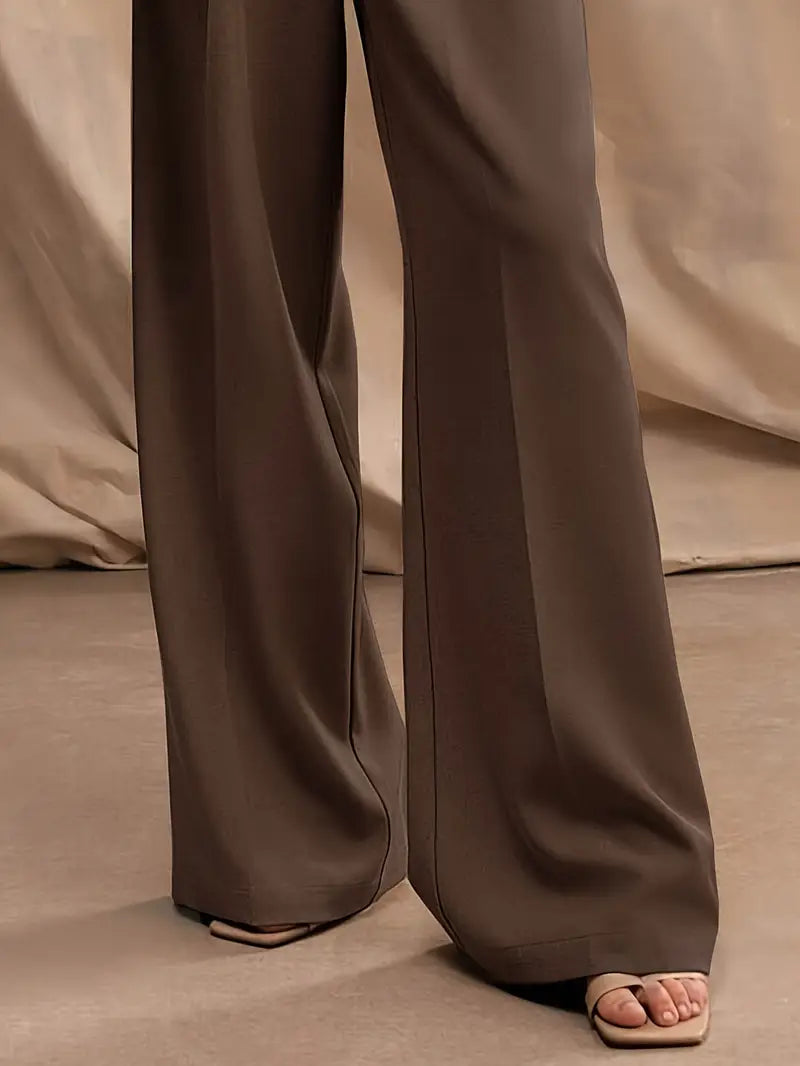 Elegante Unifarbene Weite Hose