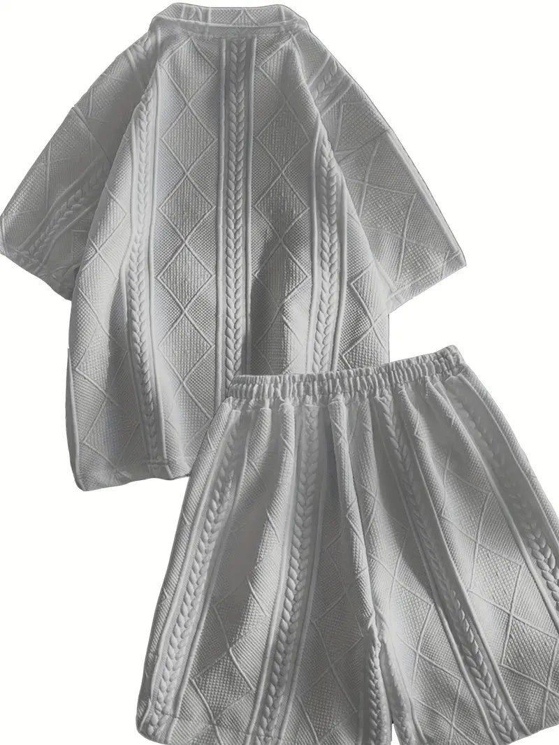 HERREN JACQUARD SET 2-TEILIG GRAU