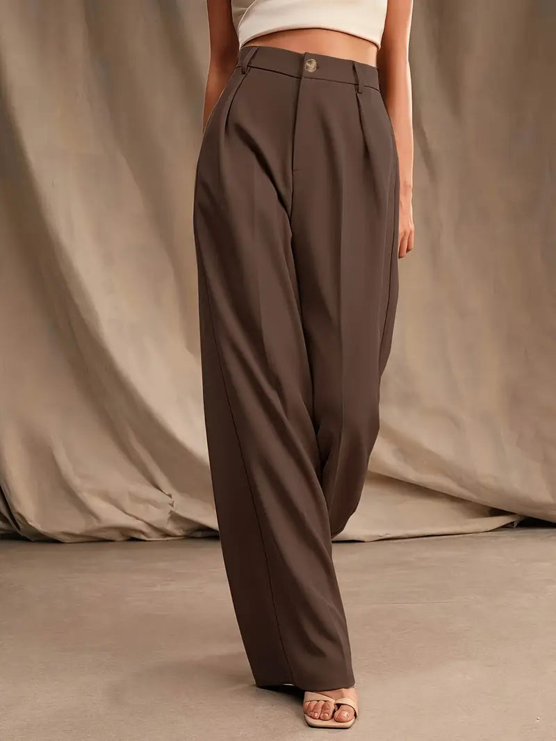 Elegante Unifarbene Weite Hose