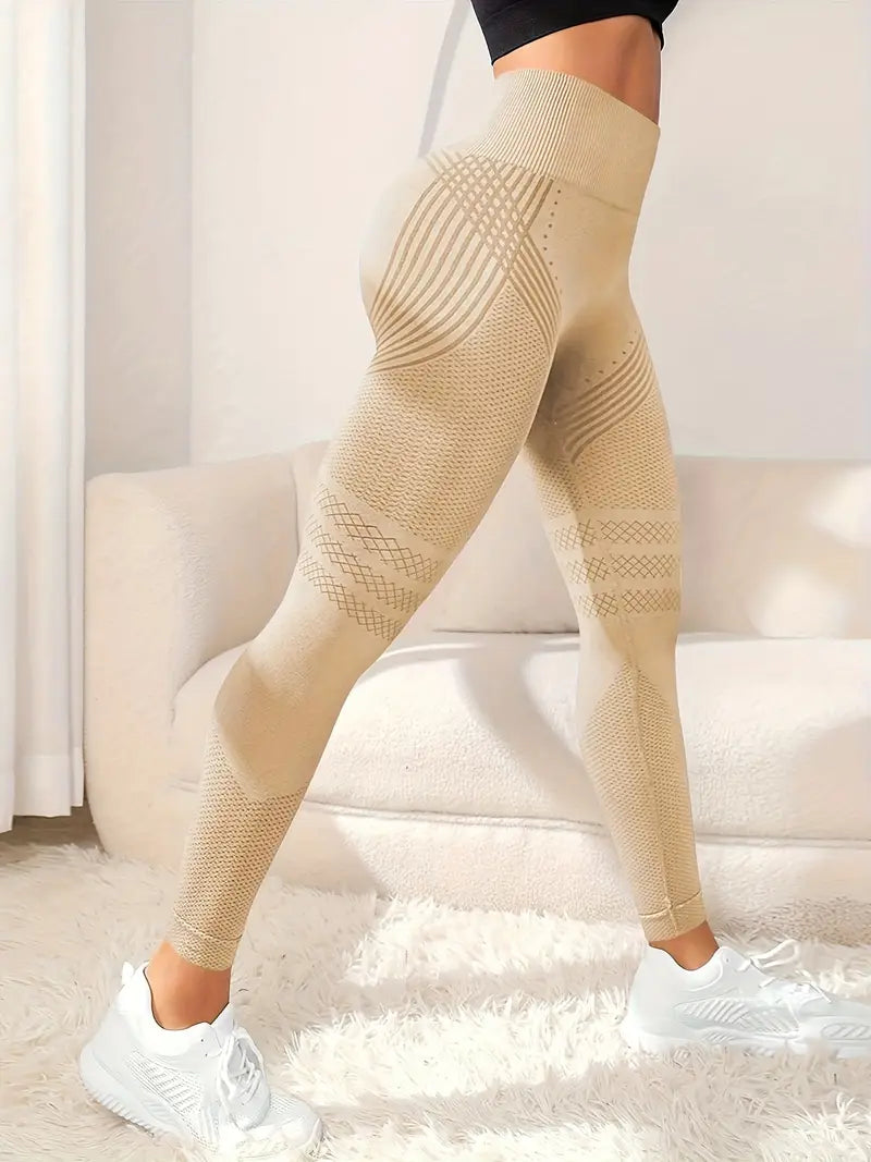 Z-ACTIVE - FIGURFORMENDE NAHTLOSE HIGH-WAIST FITNESSLEGGINGS FÜR DAMEN APRICOT