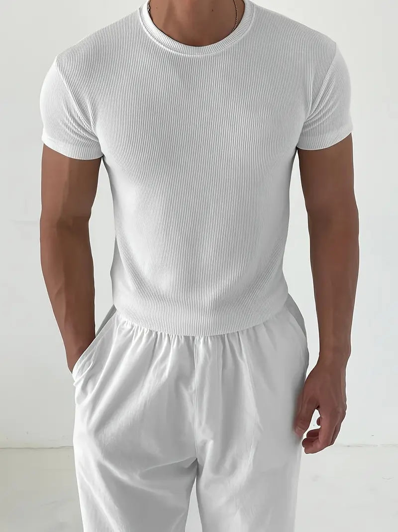 Einfarbiges T-Shirt Weiss
