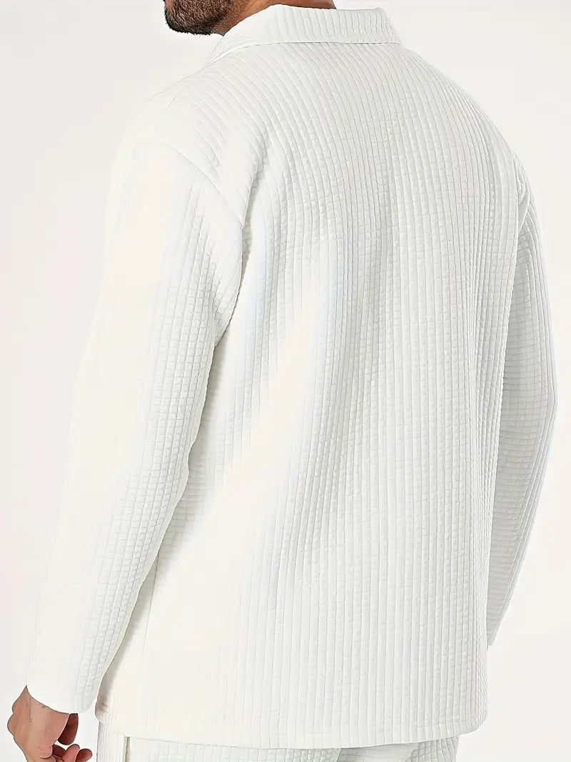 Outfit mit einfarbigem Langarmshirt & Hose Weiss