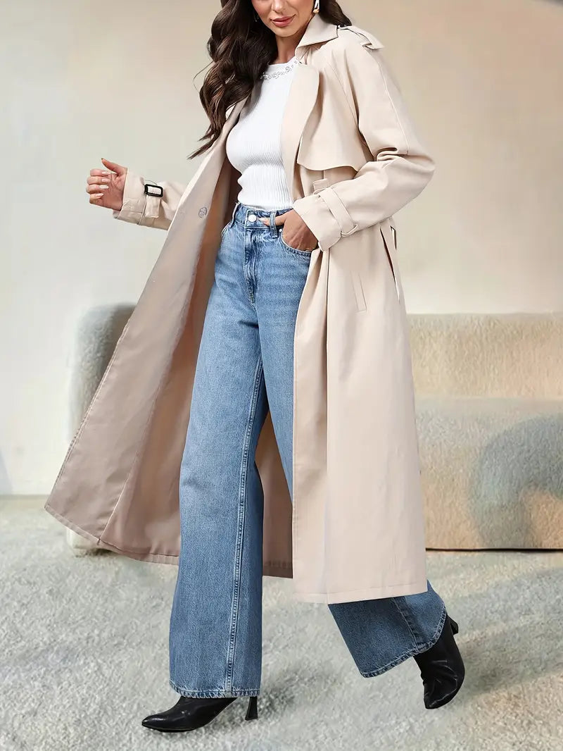 Casual Locker Geschnittene Lange Trenchcoat