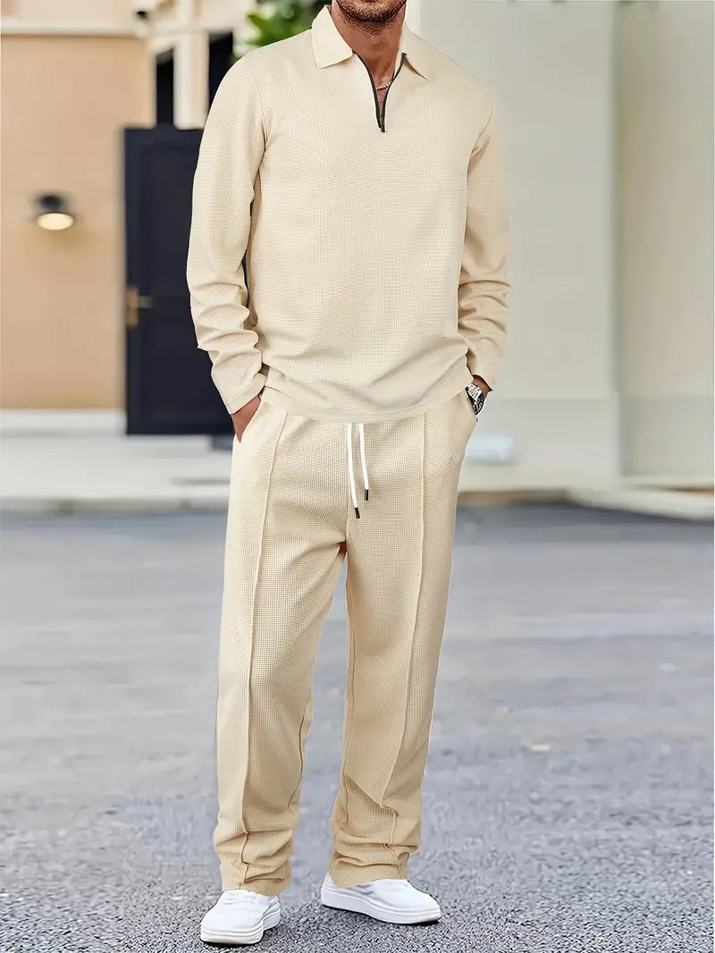 SET DEAL - Pullover-Sweatshirt und Jogginghose mit Kordelzug Apricot