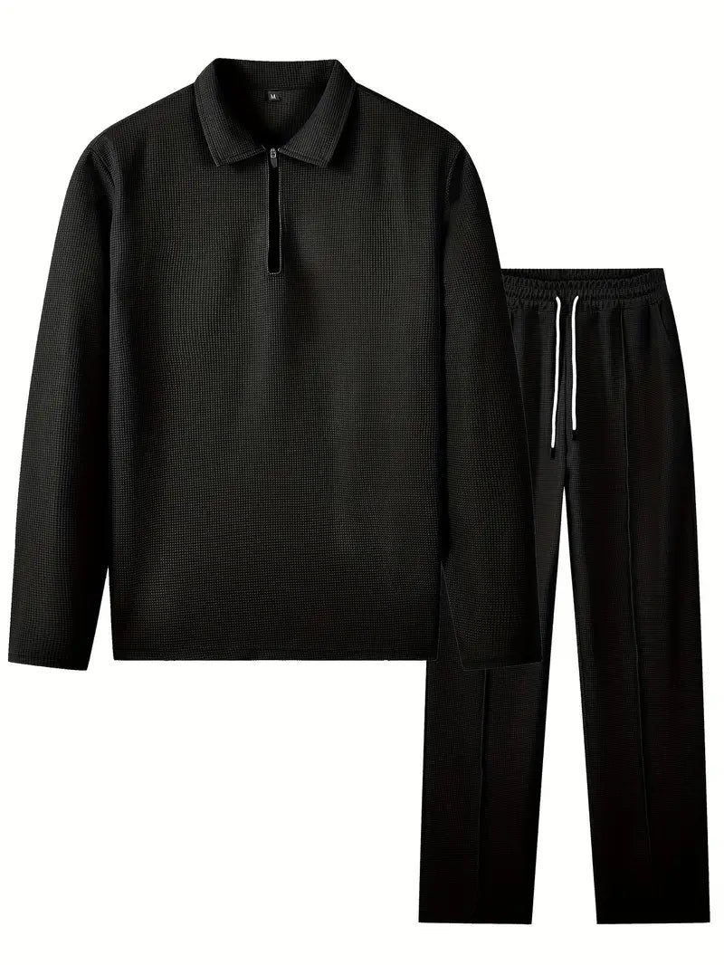 SET DEAL = Pullover-Sweatshirt und Jogginghose mit Kordelzug Schwarz