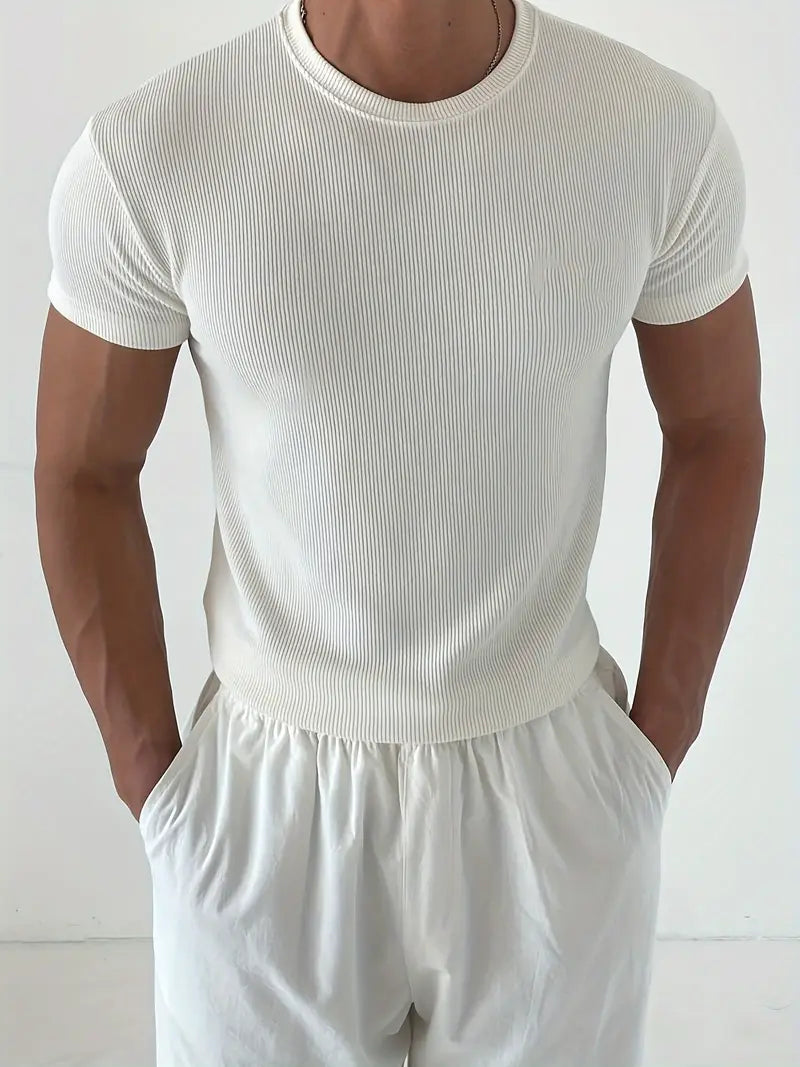 Einfarbiges T-Shirt Weiss