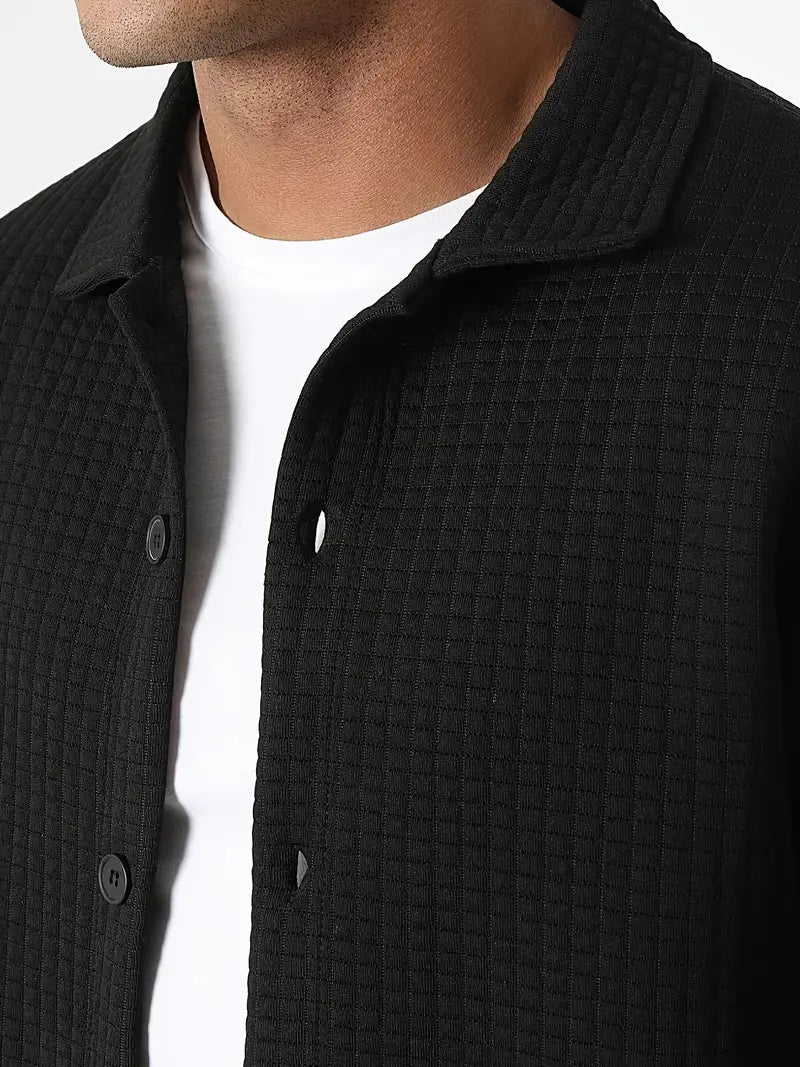Outfit mit einfarbigem Langarmshirt & Hose Schwarz