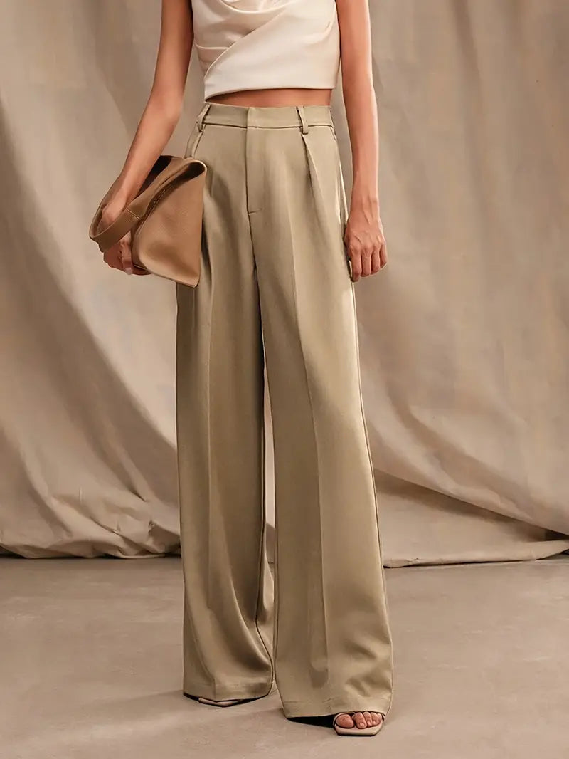 Unifarbene Weite Hose für Damen