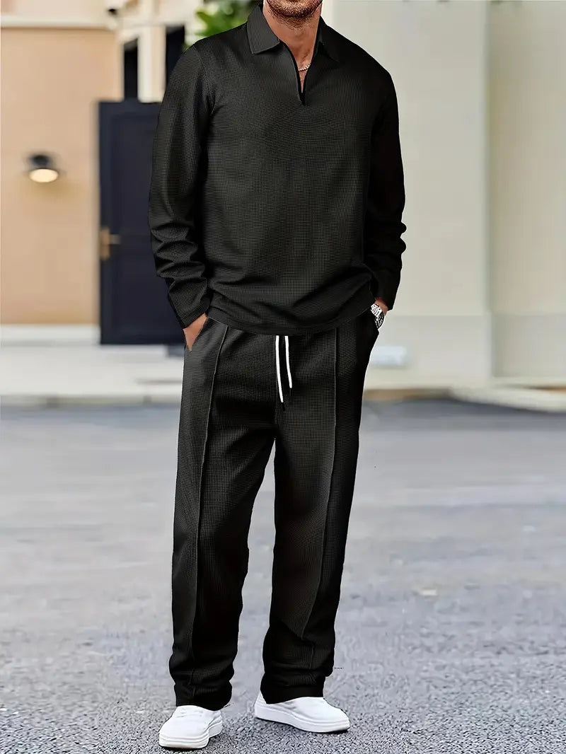 SET DEAL = Pullover-Sweatshirt und Jogginghose mit Kordelzug Schwarz
