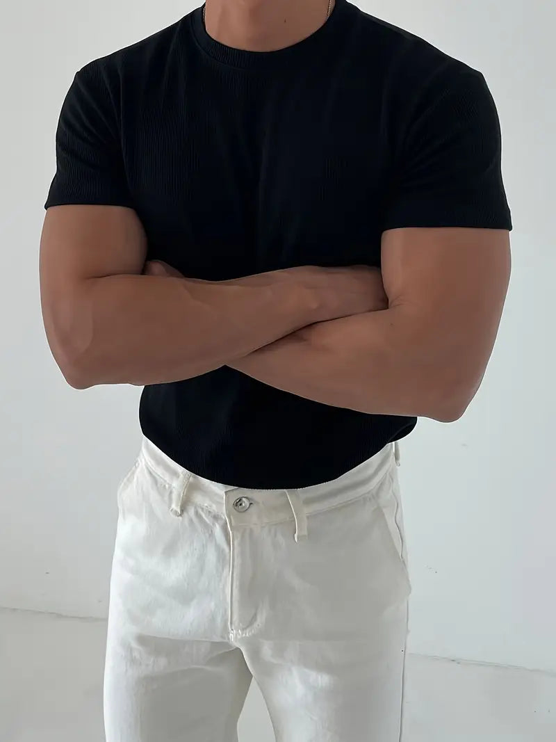 Einfarbiges T-Shirt Schwarz