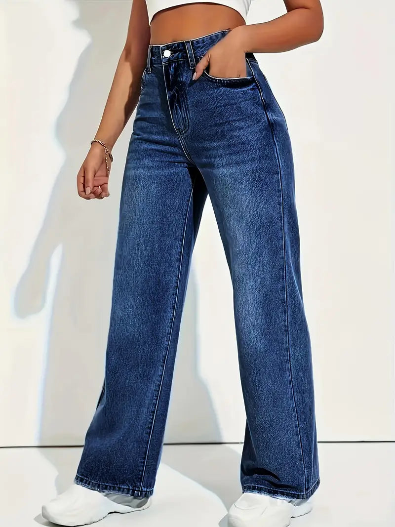 Stilvolle Hellblaue Stretch-Jeans mit Geradem Schnitt