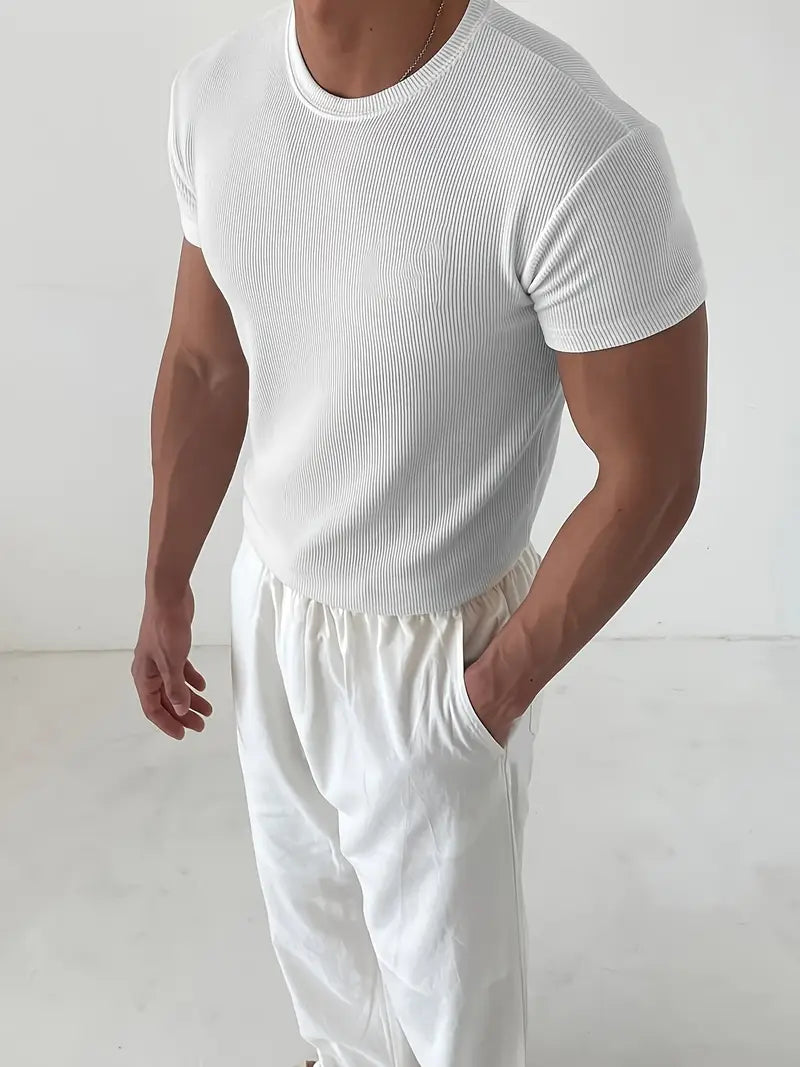 Einfarbiges T-Shirt Weiss