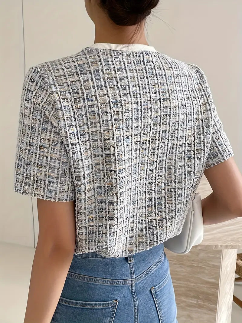 Texturiertes Tweed T-Shirt