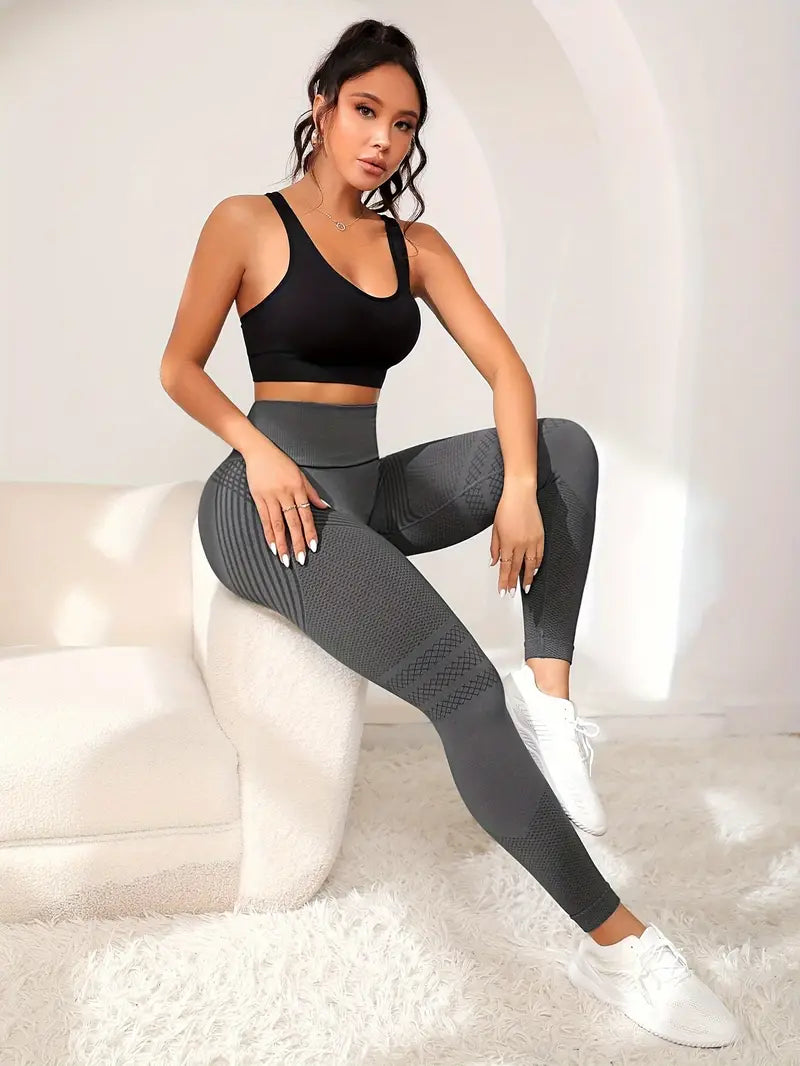 Z-ACTIVE - FIGURFORMENDE NAHTLOSE HIGH-WAIST FITNESSLEGGINGS FÜR DAMEN GRAU