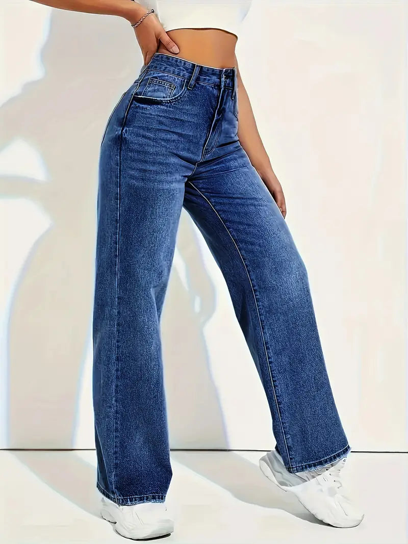 Stilvolle Hellblaue Stretch-Jeans mit Geradem Schnitt