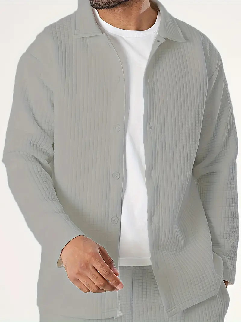 Outfit mit einfarbigem Langarmshirt & Hose Grau