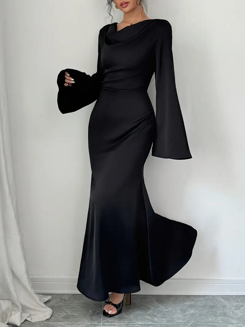 Elegantes Satin-Maxikleid für Damen