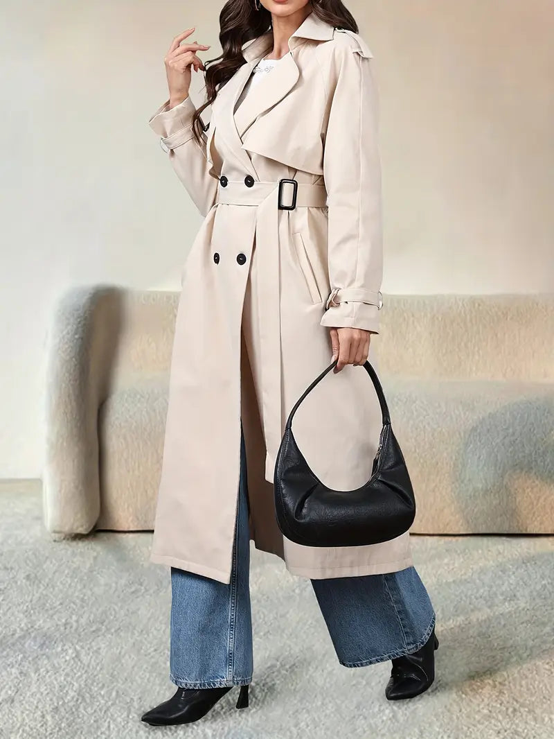 Casual Locker Geschnittene Lange Trenchcoat