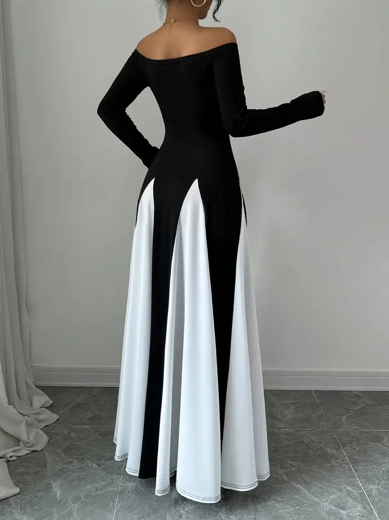 Schwarzes und Weißes Symphonie-Kleid