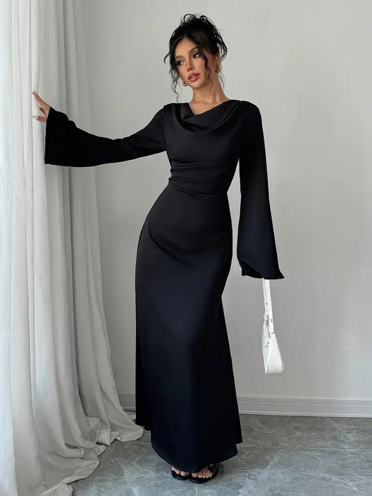 Elegantes Satin-Maxikleid für Damen