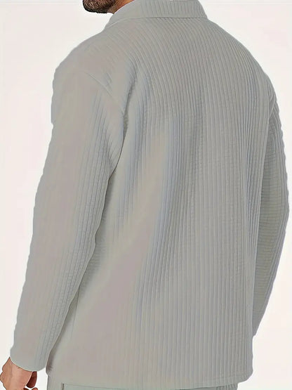 Outfit mit einfarbigem Langarmshirt & Hose Grau