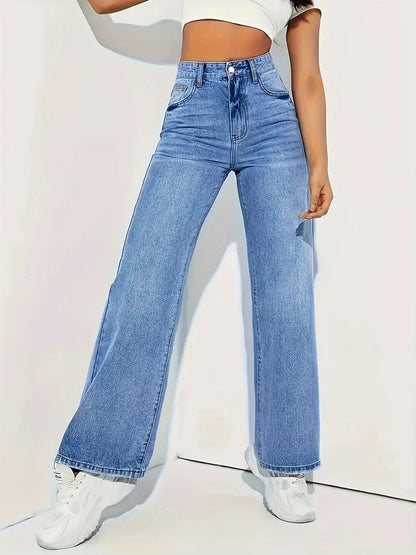 Stilvolle Hellblaue Stretch-Jeans mit Geradem Schnitt