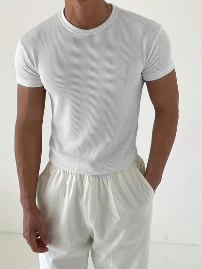 Einfarbiges T-Shirt Weiss