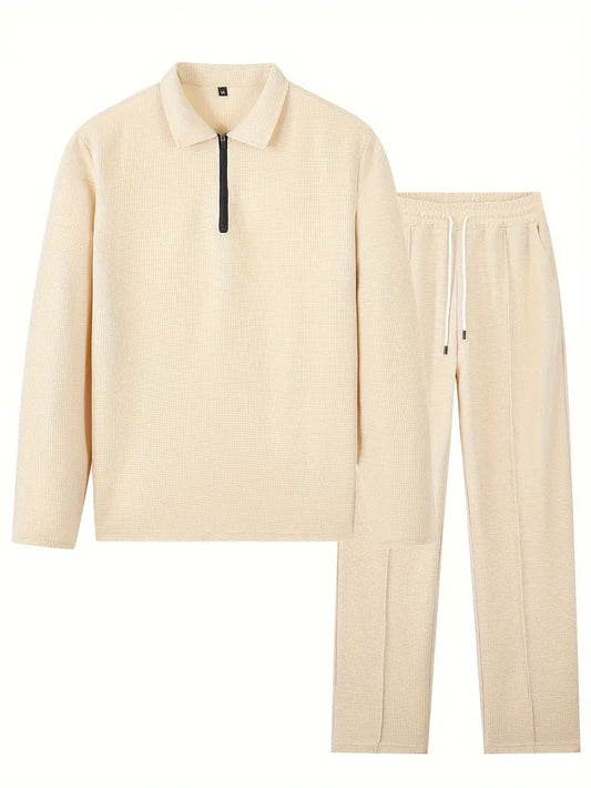 SET DEAL  - Pullover-Sweatshirt und Jogginghose mit Kordelzug Apricot