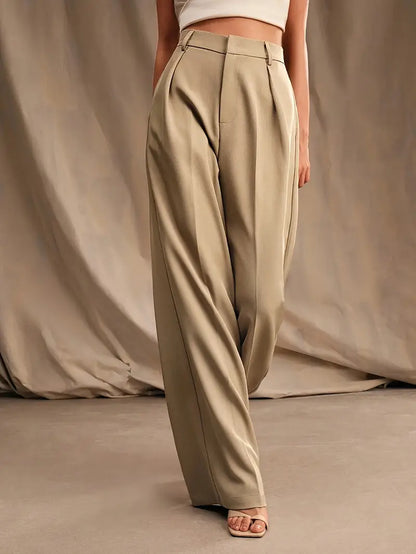 Unifarbene Weite Hose für Damen