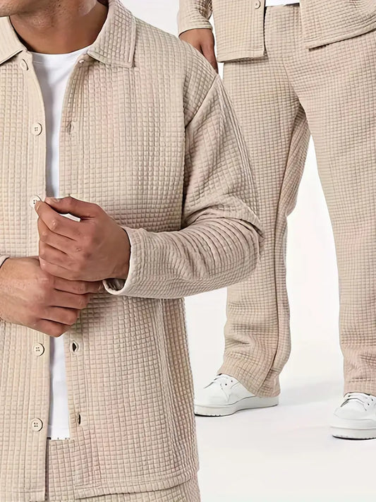 Outfit mit einfarbigem Langarmshirt & Hose Khaki