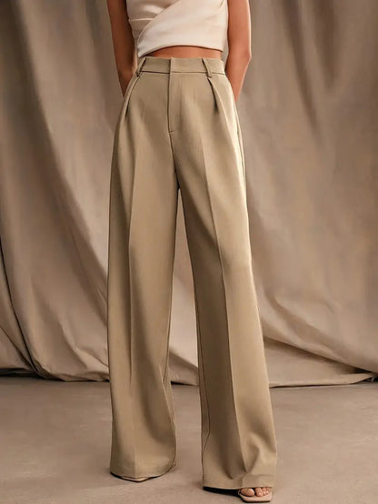 Unifarbene Weite Hose für Damen