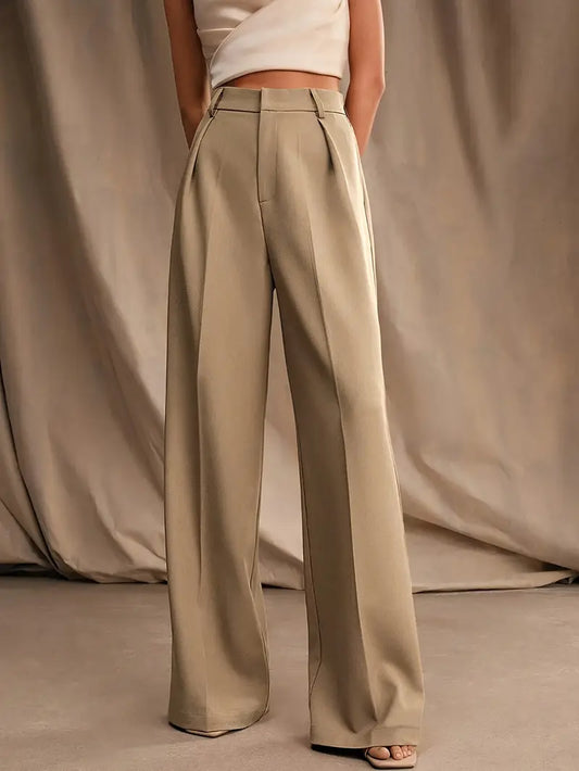 Unifarbene Weite Hose für Damen