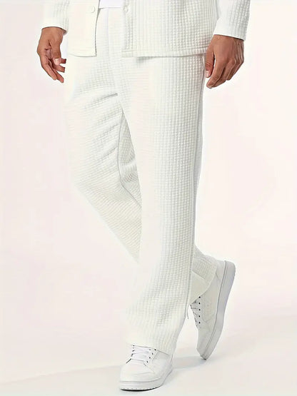 Outfit mit einfarbigem Langarmshirt & Hose Weiss