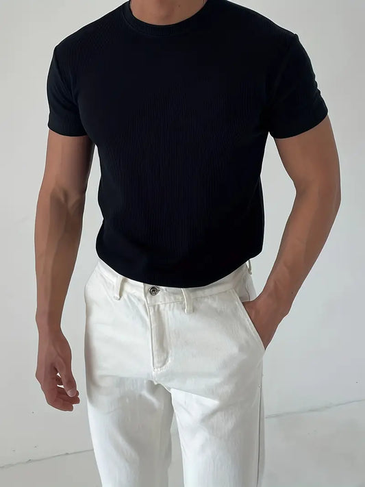 Einfarbiges T-Shirt Schwarz