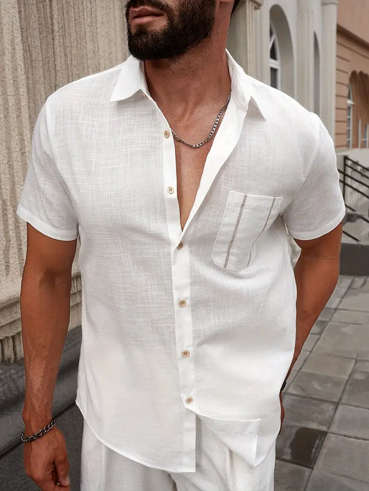 Casual Baumwoll Kurzarmshirt