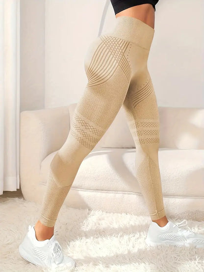 Z-ACTIVE - FIGURFORMENDE NAHTLOSE HIGH-WAIST FITNESSLEGGINGS FÜR DAMEN APRICOT